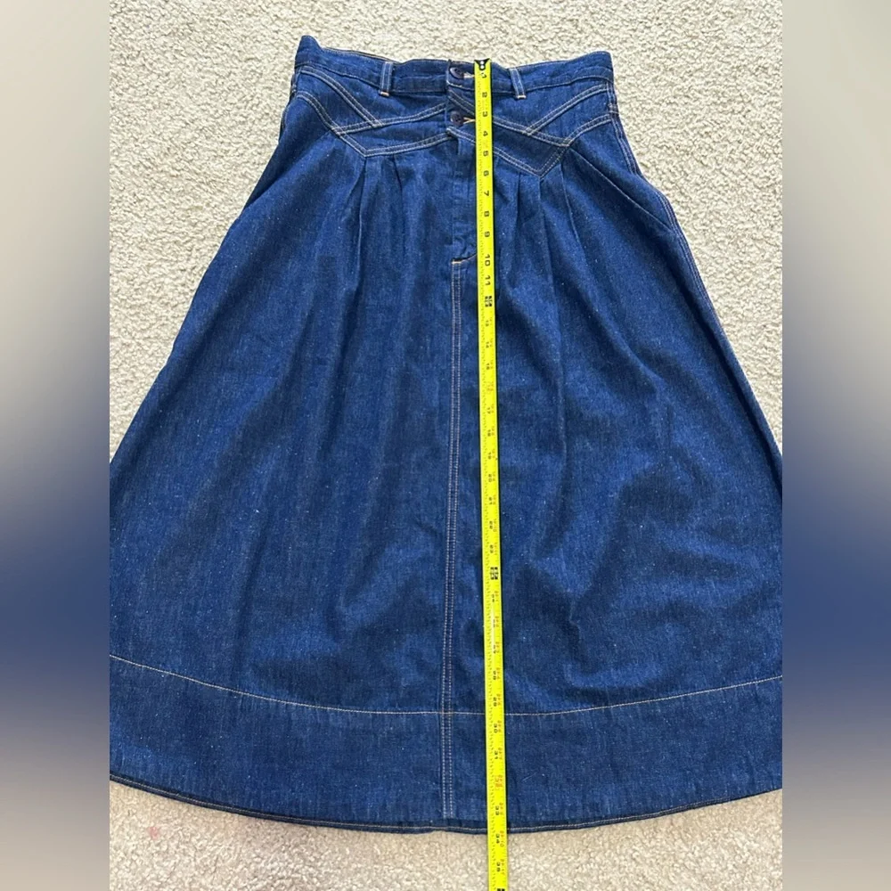 The Great Dark Wash Denim Midi Field Skirt - Picture 6 of 9